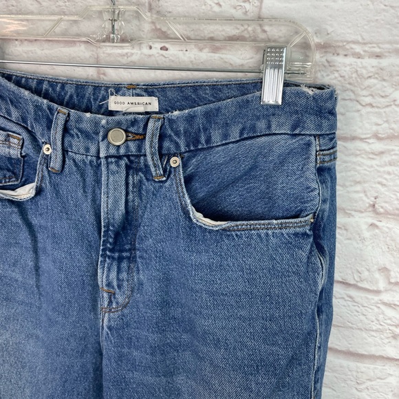 Good American Good Vintage High Rise Fray Hem Denim Jeans Size 8/29 - Picture 3 of 4